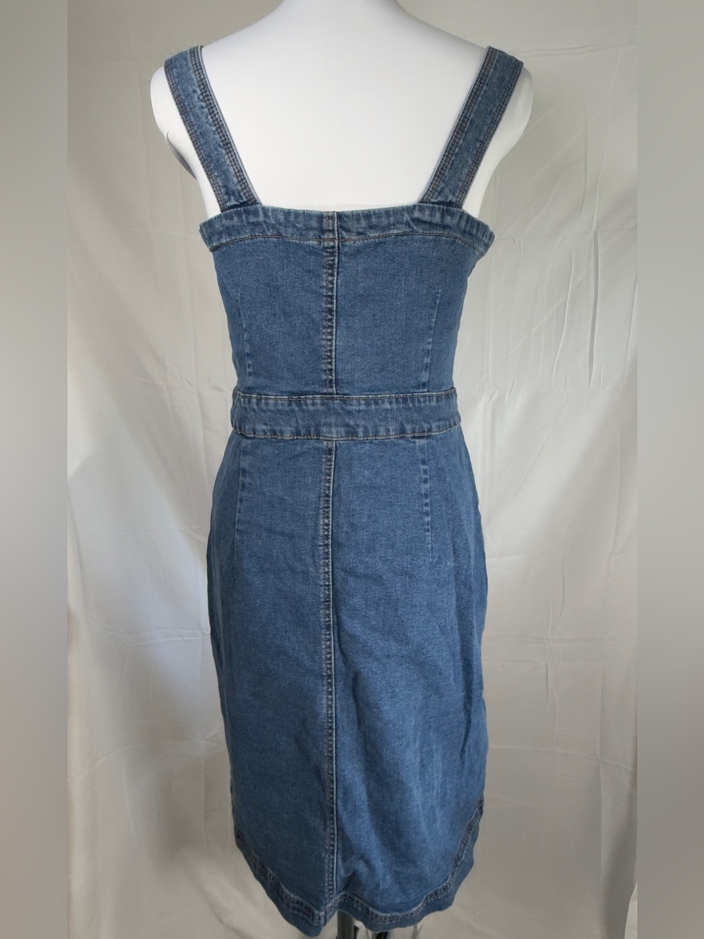 Jordache Vintage Denim Button-Front Midi Dress - Picture 5 of 13